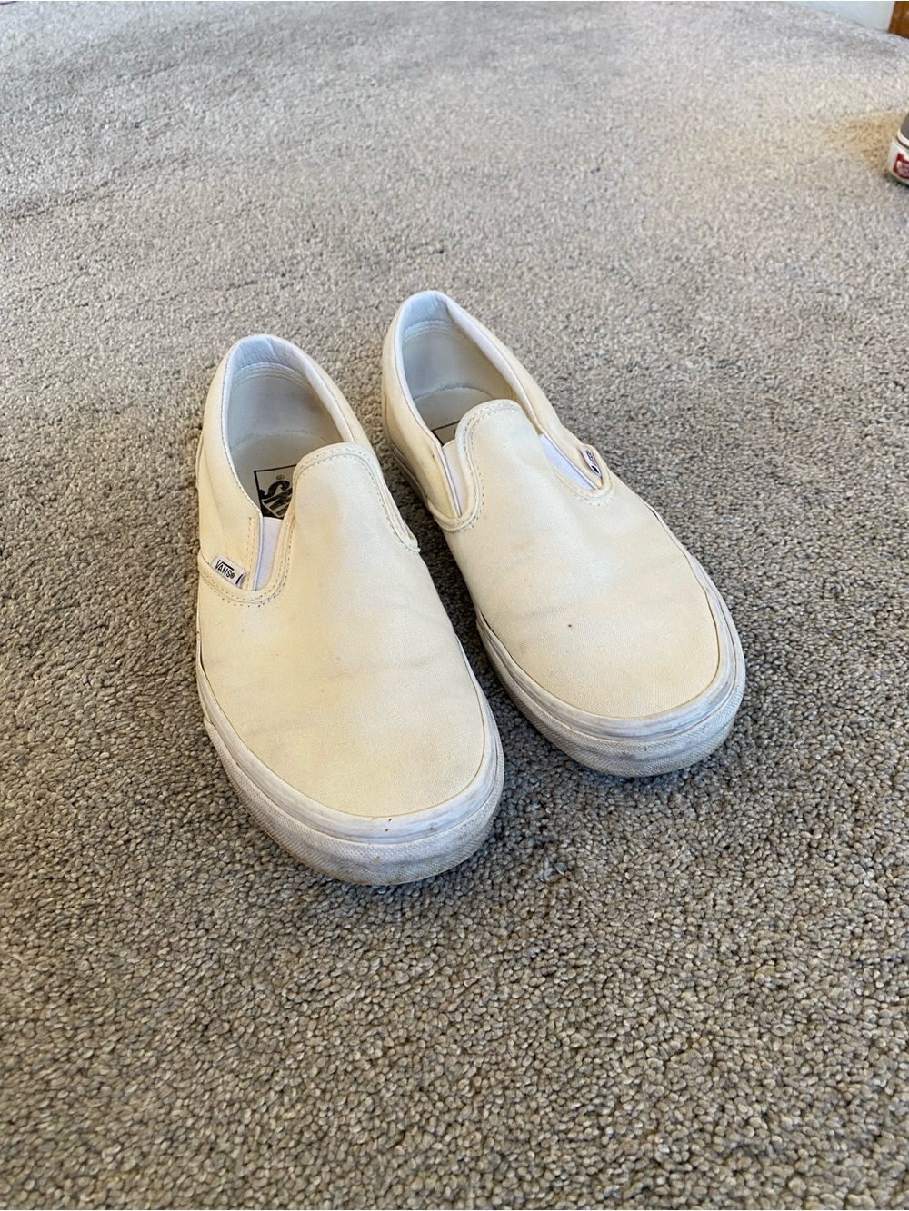 Vans Slip-On Canvas Sneakers in Off-White